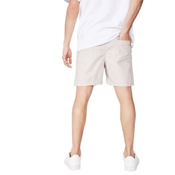 COTTON ON Men's Stretch comfort Easy Cotton Shorts Stone Textured Beige 2XL - Picture 3 of 10
